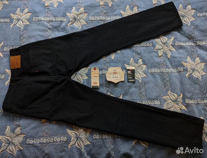 Мужские джинсы levis 501 W32 L34 черные Premium