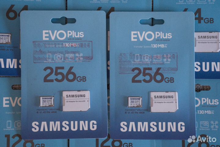 Карта памяти Samsung EVO microSD 64, 128, 256