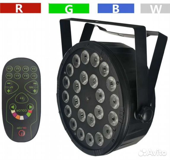 Стробоскоп LED PAR 24x12W RGBw Mic DMX Светомузыка