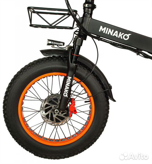 Электровелосипед Minako F10 dual, оранжевый