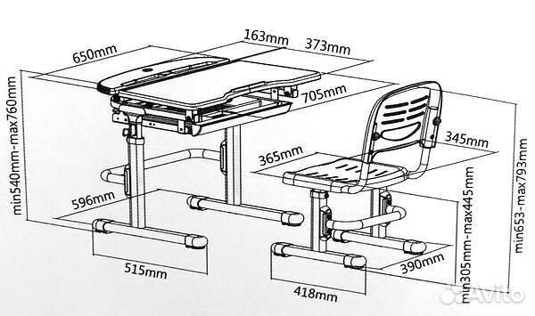 Растущая парта Fanky Kids (Фанки Кидс)