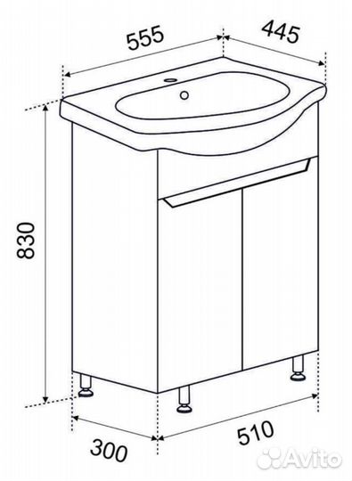 Тумбы с раковинами Emmy в ванную. новое