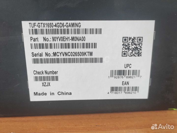 Видеокарта Asus Tuf gaming geforce gtx 1650 4gb