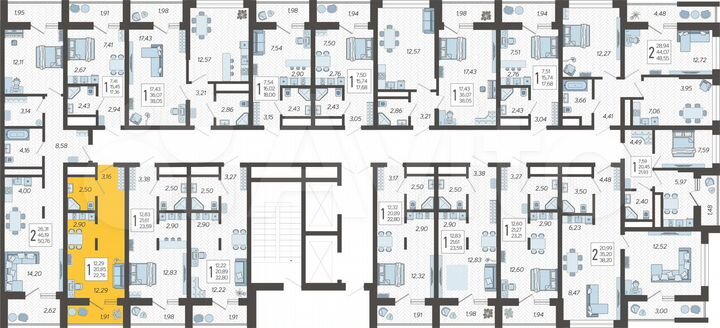 Квартира-студия, 22,8 м², 18/19 эт.