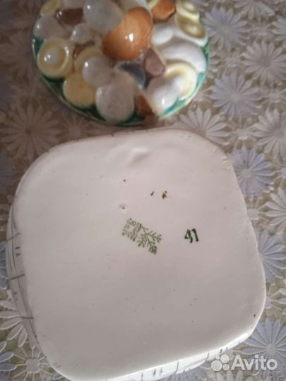 Масленка Грибное Лукошко фарфор 50 г СССР винтаж