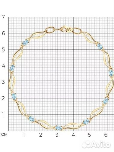 Золотой браслет 585 пробы 7 топазов новый 17р