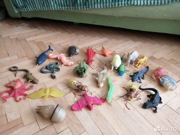 Игрушки животные резиновые