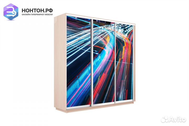 Шкаф-купе 3-х дверный Нонтон фото №1008 / дуб моло