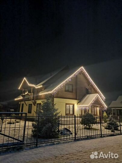 Украшение дома гирляндами