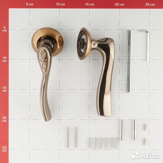 Ручка дверная Rumba круглая розетка (кофе глянец)