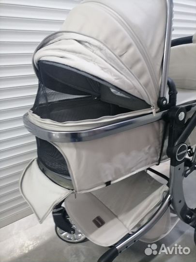 Коляска трансформер 2в1/3в1 Luxmom 608 кожа