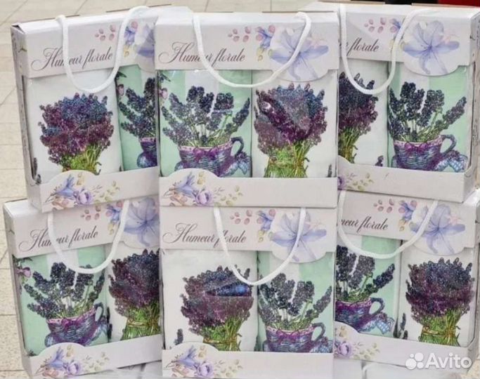 Льняные полотенца, подарочный набор 35*60 см