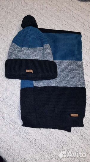Комплект шапка и шарф мужской