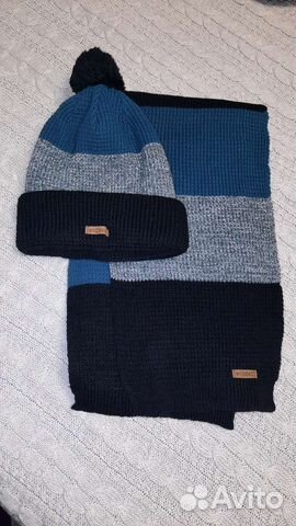 Комплект шапка и шарф мужской