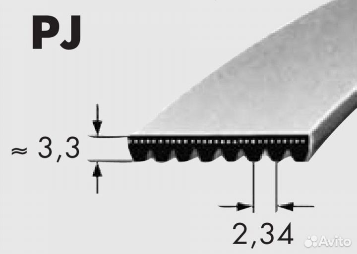 Ремень поликлиновый 414 J 7 (7PJ414) (inserk)