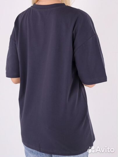 Футболка женская оверсайз однотонная