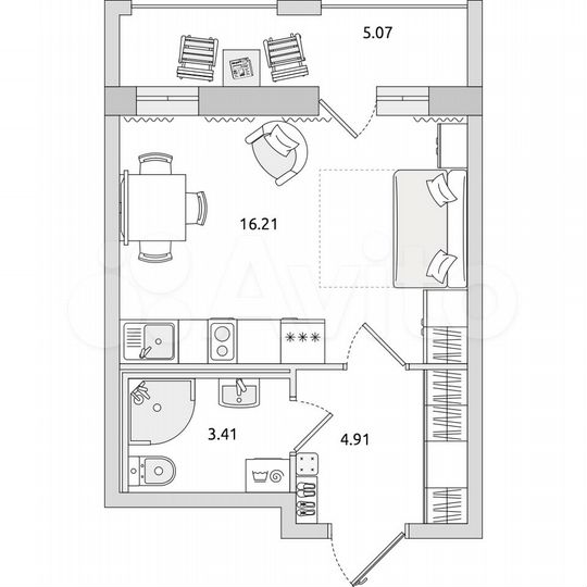 Квартира-студия, 29,6 м², 10/17 эт.