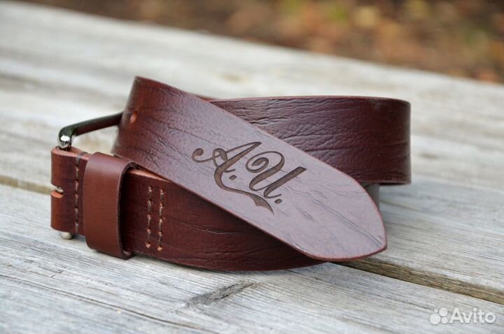 Ремень мужской с гравировкой