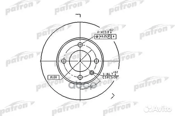 Диск тормозной передн audi: 80 75-78, 80 78-86