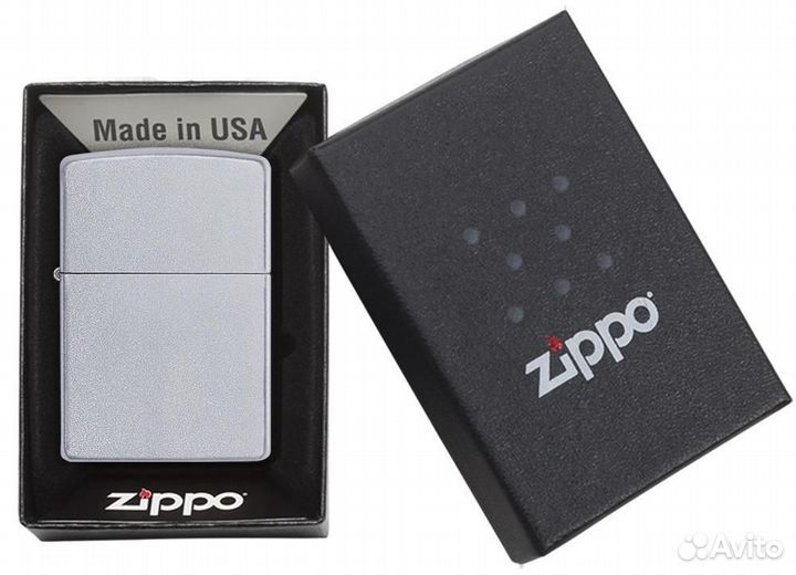Зажигалка Zippo 205 Satin Chrome Оригинал Новая