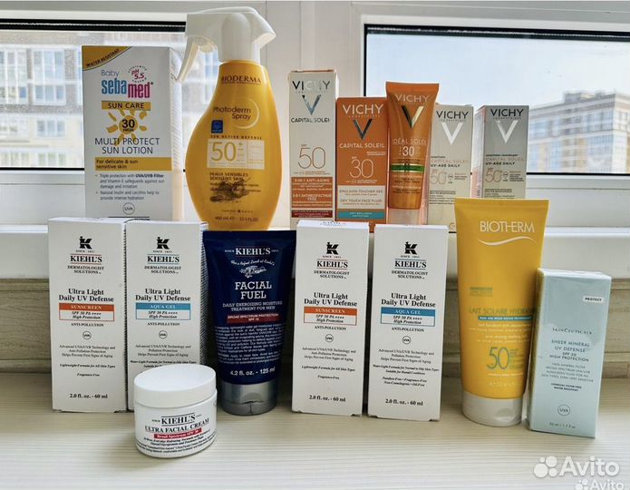 Солнцезащитные продукты Vichi, Kiehls, bioderma