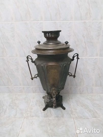 Самовар старинный на дровах, рюмка 6 л