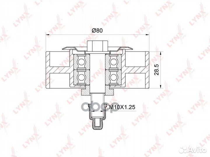 Ролик обводной приводного ремня;toyota 1KD-FTV