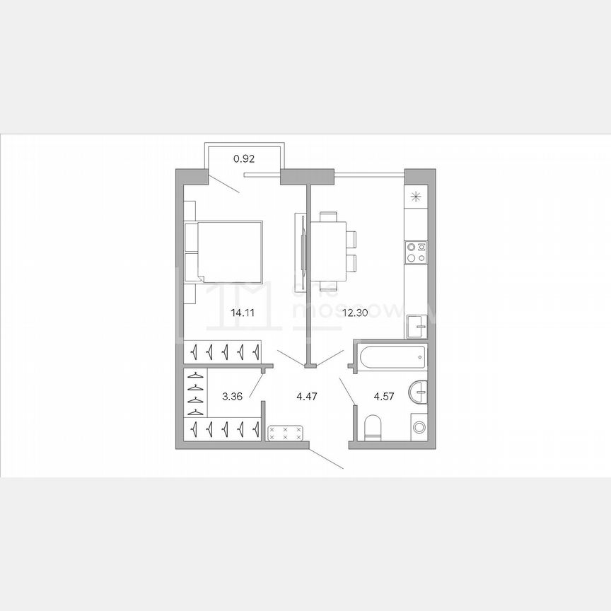 1-к. квартира, 39,1 м², 11/25 эт.