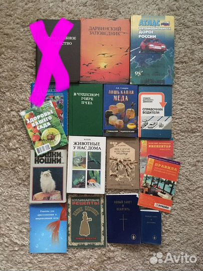 Книги разной тематики, словари и до