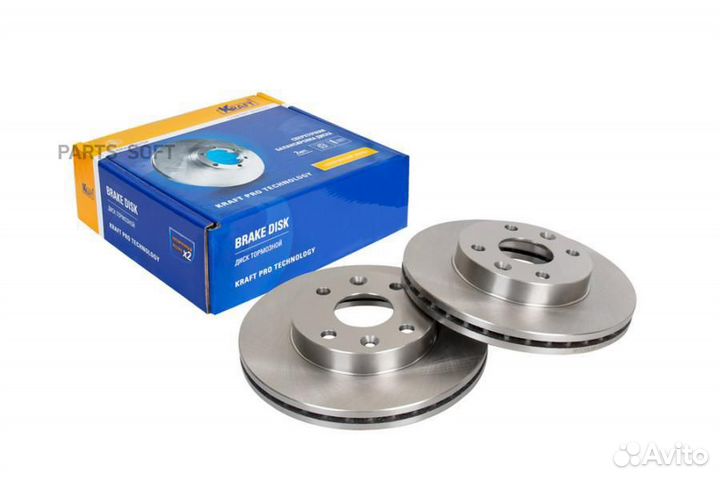 Kraft KT016026 Диск тормозной передний Kia Rio soh