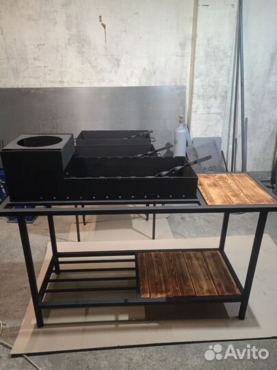 Мангал с печью под казан