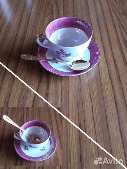 Чайные ложки покрытие серебро-золото Кольчугин