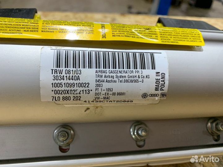Подушка безопасности пассажира Volkswagen Touareg