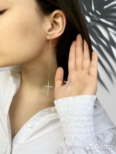 Серьги крестики