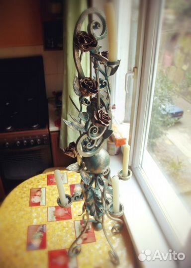 Подсвечник (ручная работа), художественная ковка