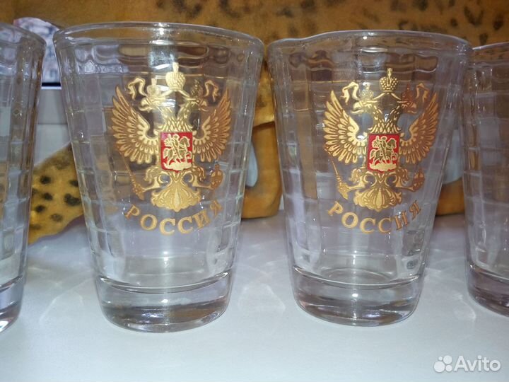 Рюмка 6 шт герб россии