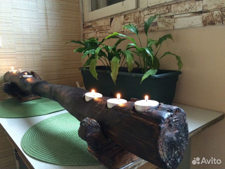 Подсвечник из дерева