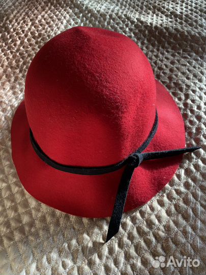 Шляпа шляпка женская красного цвета