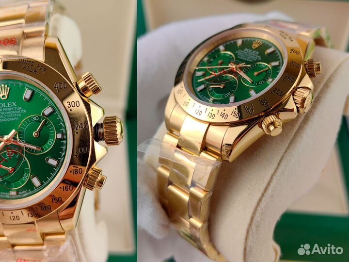 Часы мужские Rolex daytona зелёный циферблат