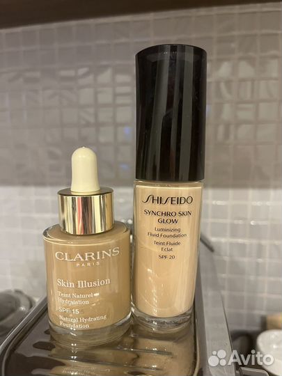 Крем тональный Shiseido и Clarins