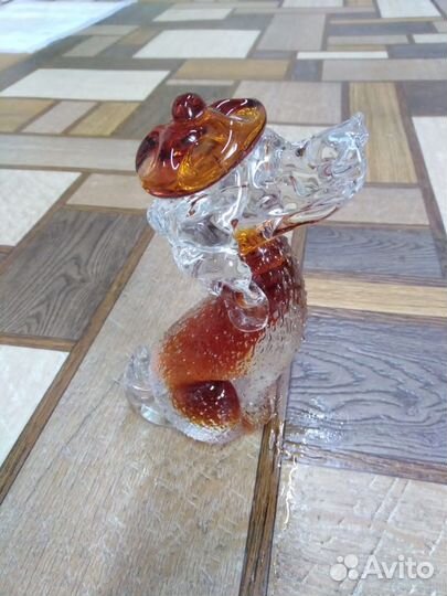 Статуэтка собачка цветное стекло СССР