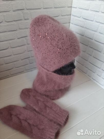 Шапка бини двойная