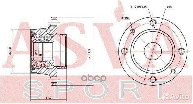 Ступица колеса зад прав/лев ftwh001 asva