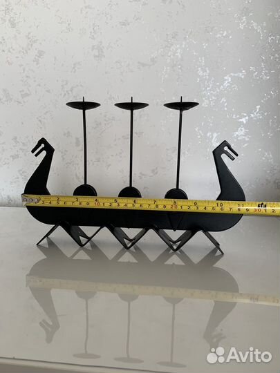 Подсвечник СССР «Ладья» Винтаж металл