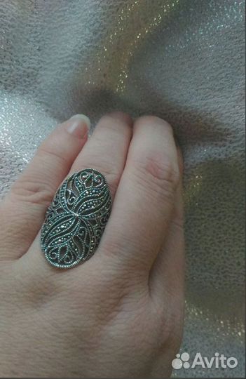 Серебряное кольцо, 18,5 -19 размер