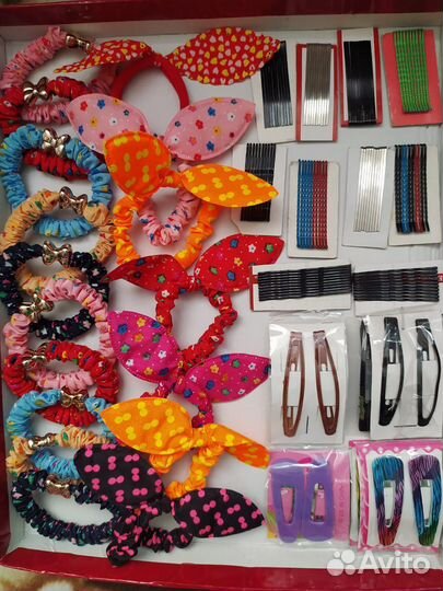 Невидимки, заколка тик-так, резинка