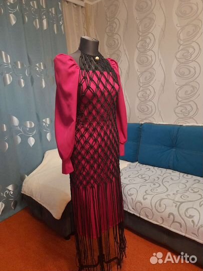 Накидка на платье, пляжная накидка макраме