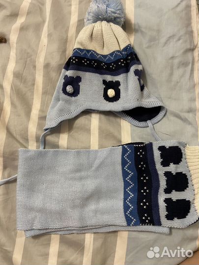 Шапка вязаная детская 44-48