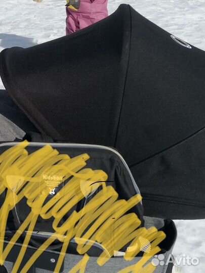 Черный трикотажный капор капюшон Bugaboo donkey