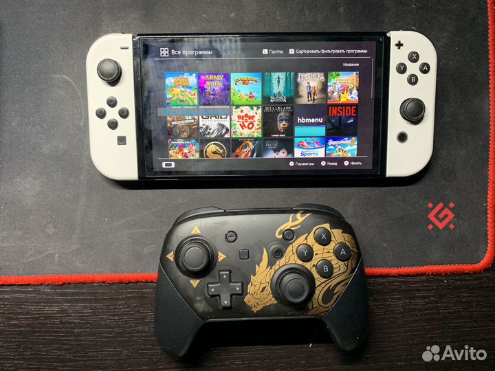 Nintendo switch oled чип, 512GB. Много аксессуаров